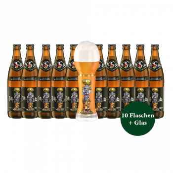 Kuchlbauer Genießerbox Turmweisse 10x 0,5 ltr plus Glas