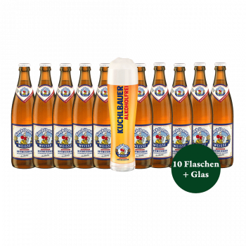 Kuchlbauer Genießerbox Hefe-Weissbier Alkoholfrei 10x 0,5 ltr. plus Glas
