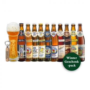 Kuchlbauer Geschenkpack 10x 0,5 ltr. plus Weissbierglas Winter Edition und Öffner