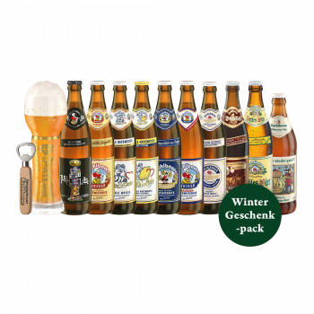 Kuchlbauer Geschenkpack 10x 0,5 ltr. plus Weissbierglas Winter Edition und Öffner