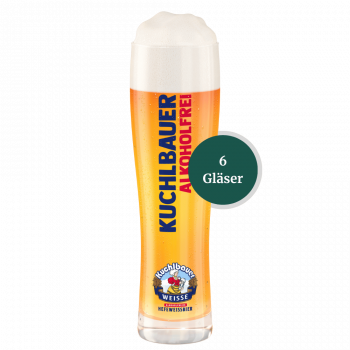 Kuchlbauer Weissbierglas Alkoholfrei 0,5 ltr. - Karton Gläser 6 Stk.