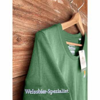 Kuchlbauer T-Shirt Damen grün Stick Weisse - Stück in M
