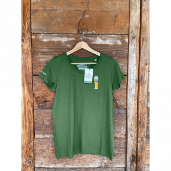 Kuchlbauer T-Shirt Damen grün Stick Weisse - Stück in L